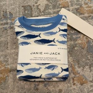 NWT Janie and Jack whale pajamas